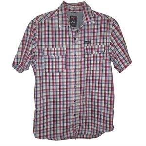 Wrangler Men's Short Sleeve Plaid Regular Fit Button Down Shirt